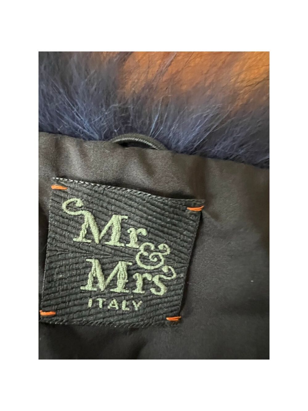 New Mr & Mrs Italy Blue & Black Fox Fur Scarf - Picture 5 of 7